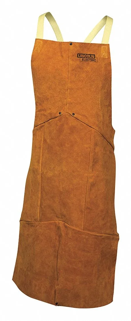 Black leather welding waist apron 45 inches long 20 inches wide adjustable neck strap