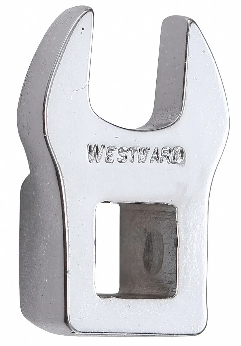 Westward 3/8 inch drive 7/16 inch crowfoot socket wrench open end chrome alloy steel