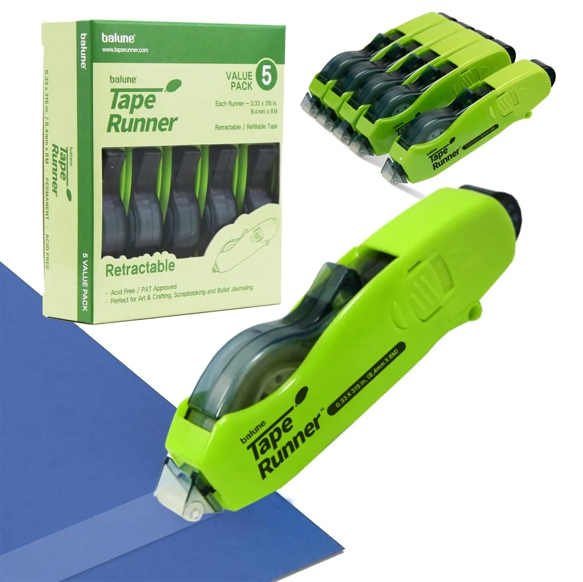  TAPE RUNNER Double Sided Adhesive Cartridge Transparent 5 Cartridges 315 inches — product photo
