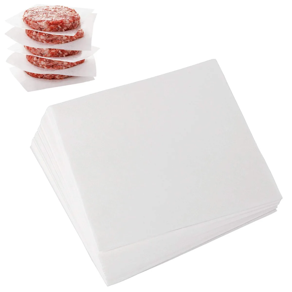 Stack of 300 white square paper sheets, 4x4 inch, thin and smooth