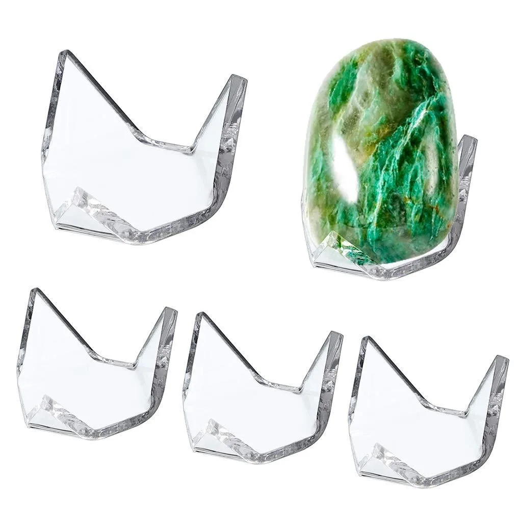 Clear acrylic triangular display stand, 1.5 by 1.2 by .75 inches