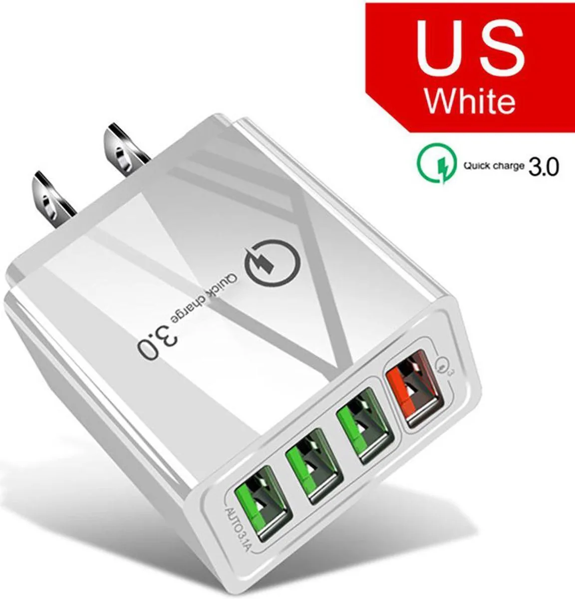 Aomoproing Aomoproing 4-Port USB Wall Charger QC 3.0 48W White — product photo