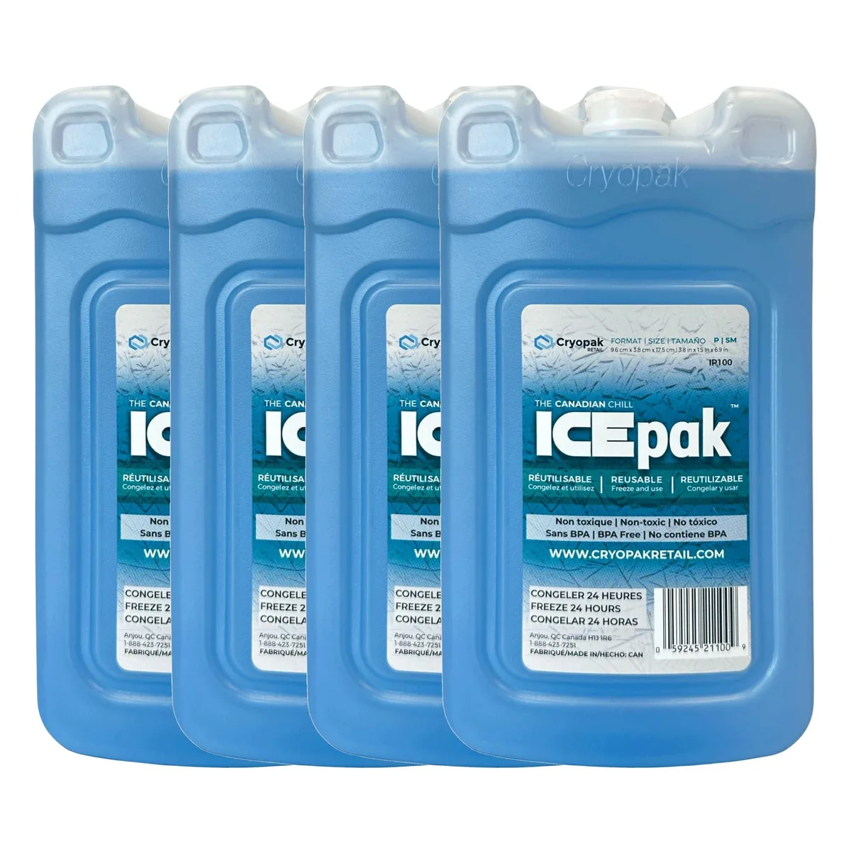 Red hard shell reusable ice pack, smooth silicone finish