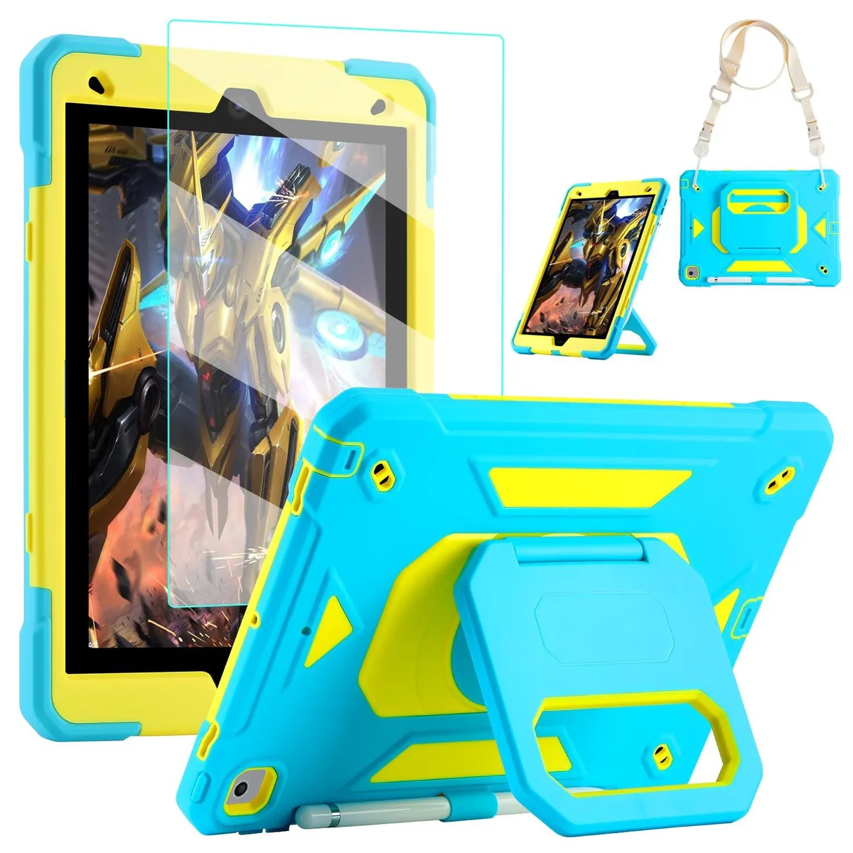 Speck iPad 10.2 Case Kids Shockproof with Screen Protector Stand Strap — product photo