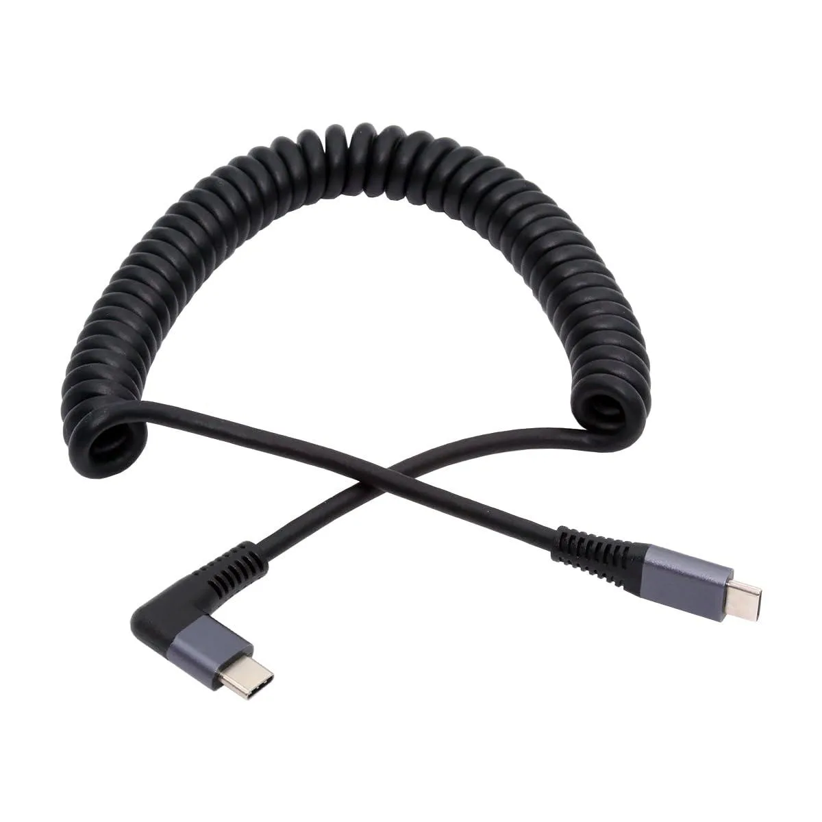 Fervit Fervit USB4 20Gbps 100W Coiled USB-C Cable Right Angled 180cm — product photo