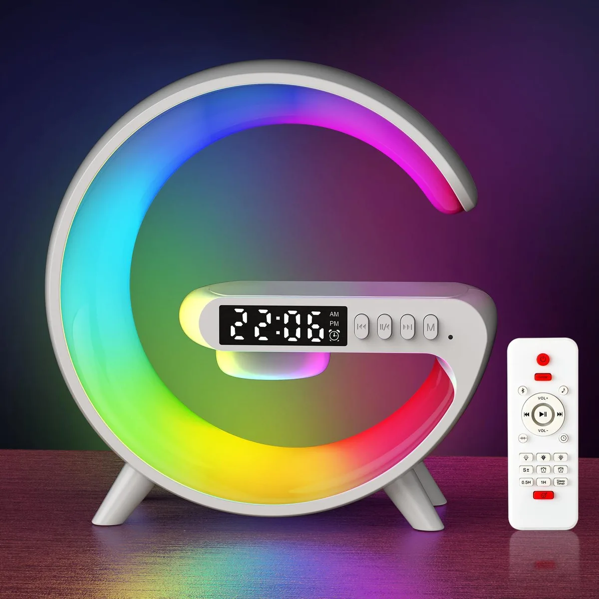Copper G-shaped plastic alarm clock 8.5x10x17cm