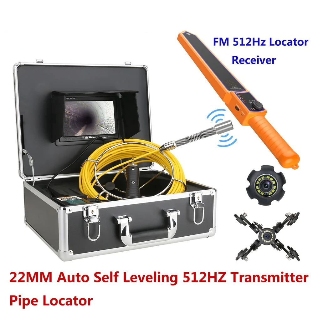 No.21 No.21 7" Pipe Inspection Camera Auto Self Leveling 512Hz Locator 22mm IP68 1000TVL 12 LED 50m Cable — product photo