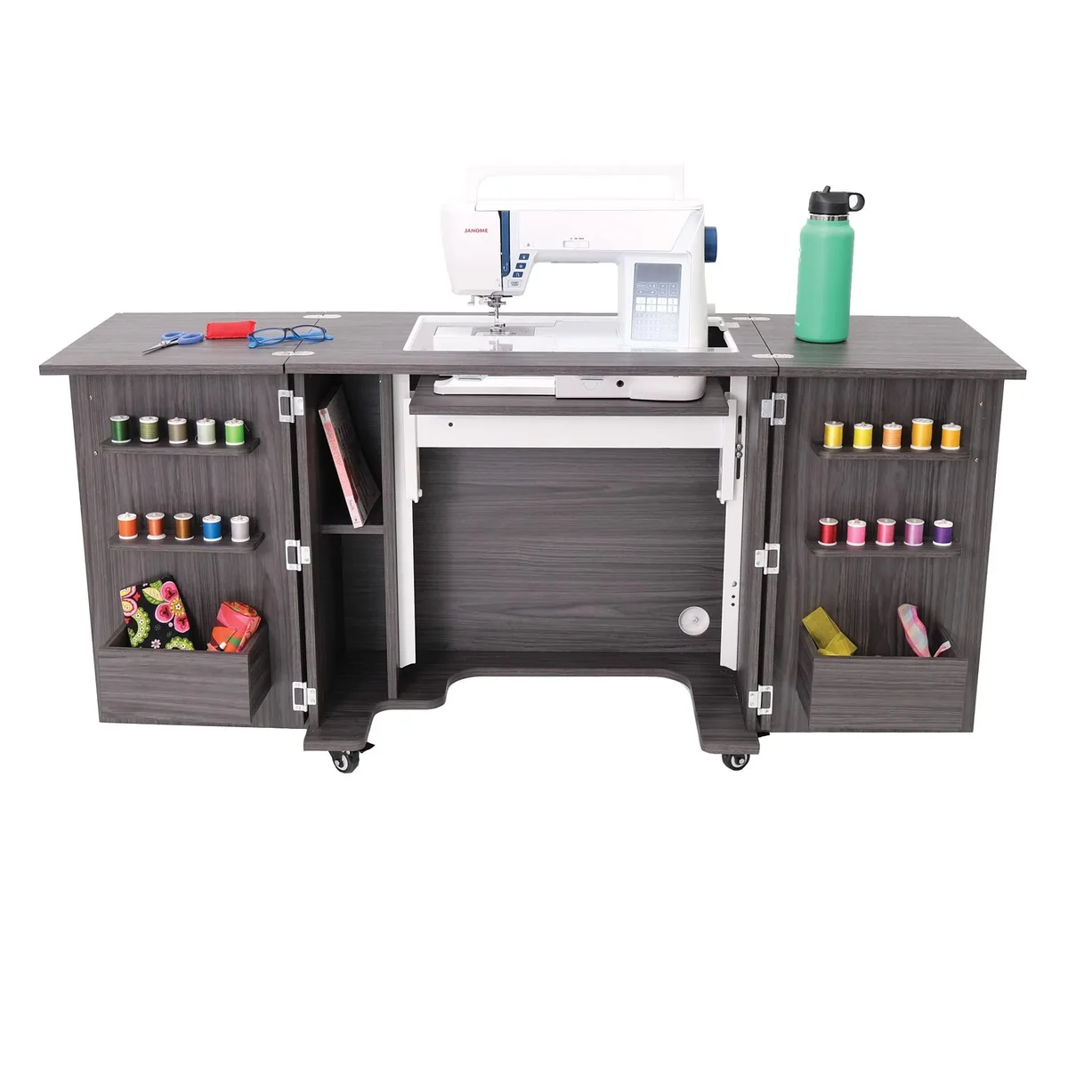 Arrow Group Arrow Group Bandicoot Sewing Cabinet Grey 3-Position Hydraulic Lift 55lb 20 Spool Storage — product photo