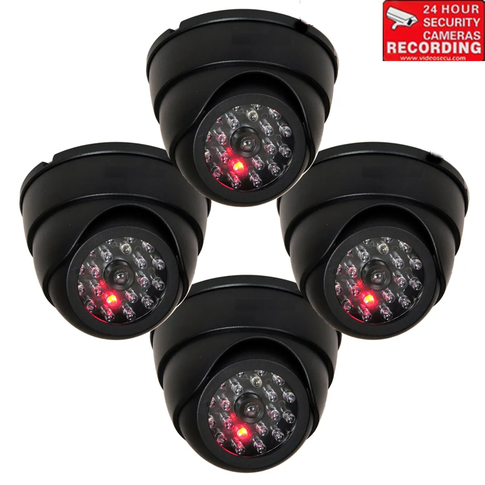 VideoSecu VideoSecu DMY054 4-pack dummy dome CCTV camera with bracket — product photo