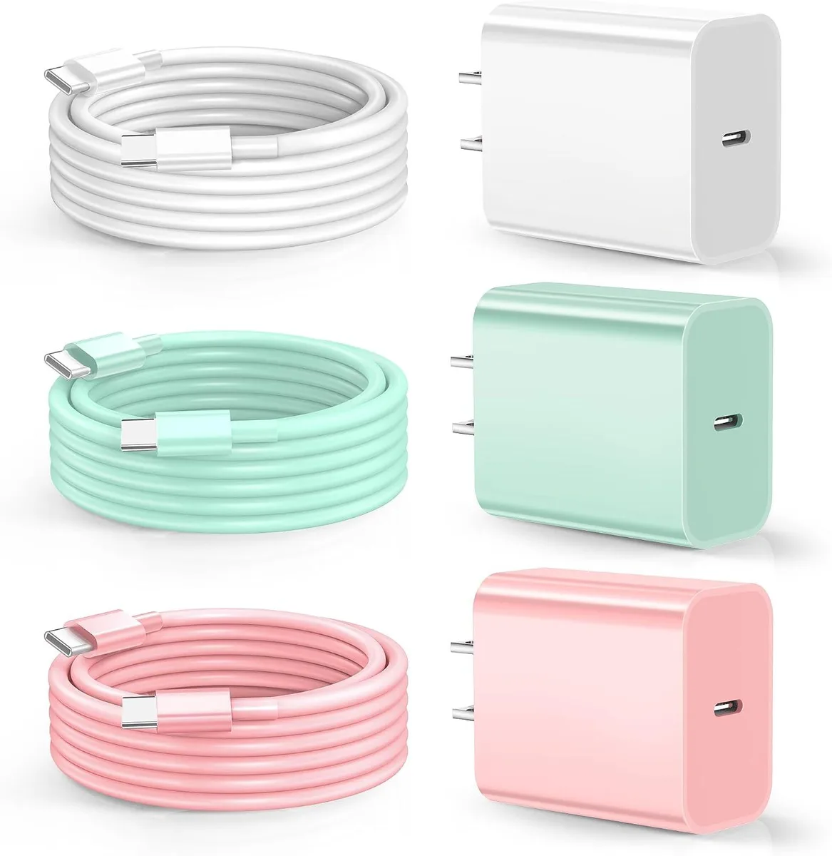 ONITOON ONITOON 20W USB-C Wall Charger with 3×10ft USB-C to USB-C Cables — product photo