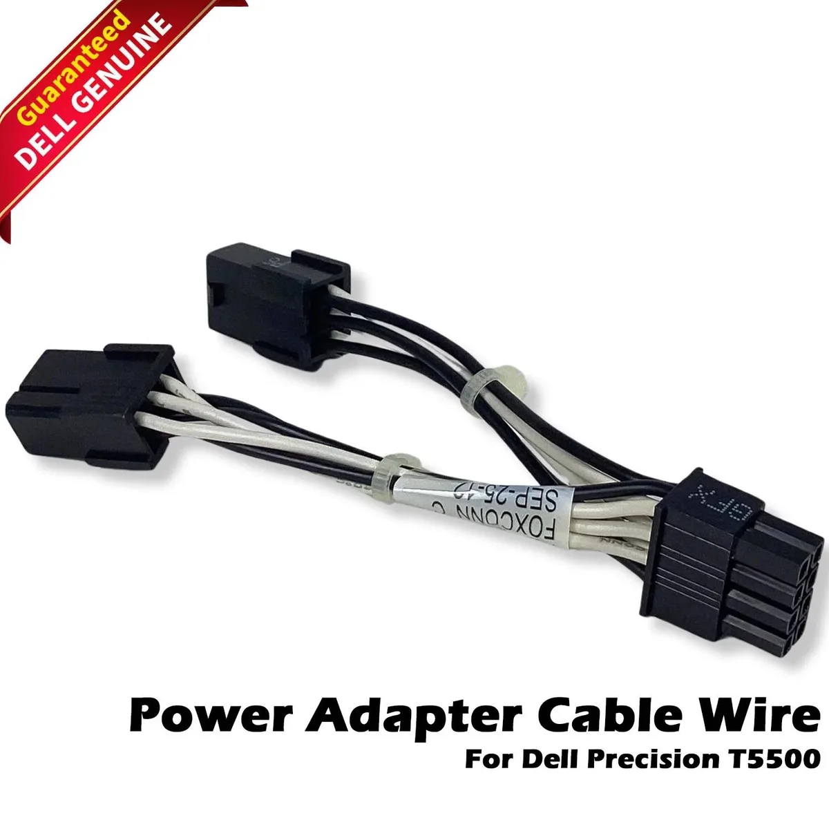 Black Dell F520M GPU Y-split power cable with 8-pin to dual 6-pin connectors