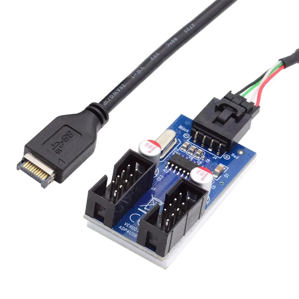 Fervit Fervit USB 3.1 Type-E to 2×9-pin USB 2.0 hub cable — product photo