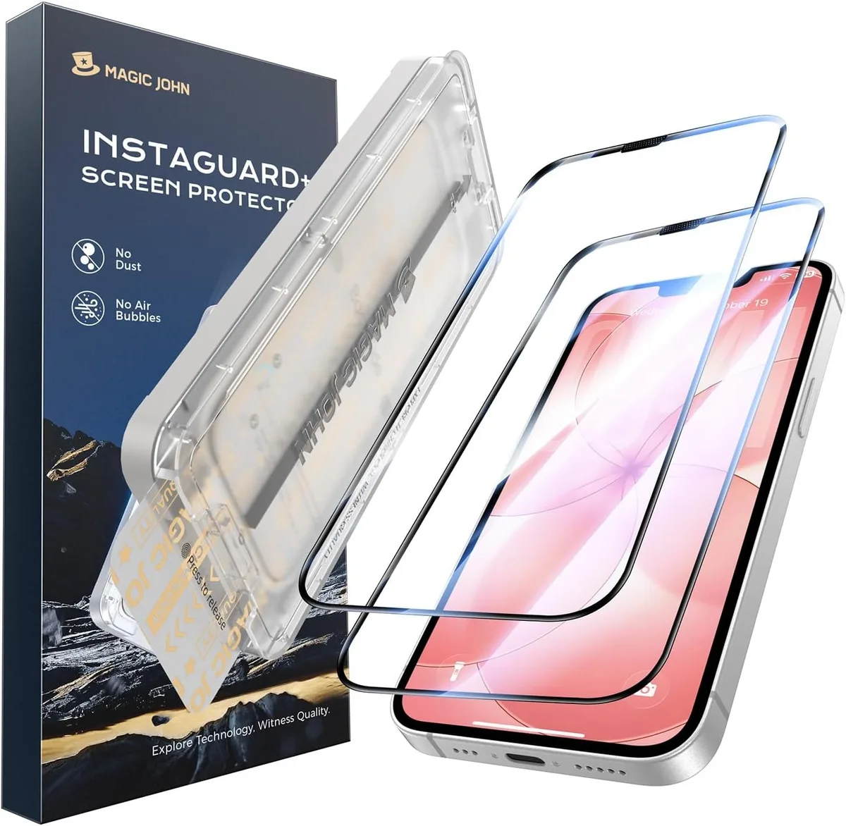Two clear glass screen protectors in a pack