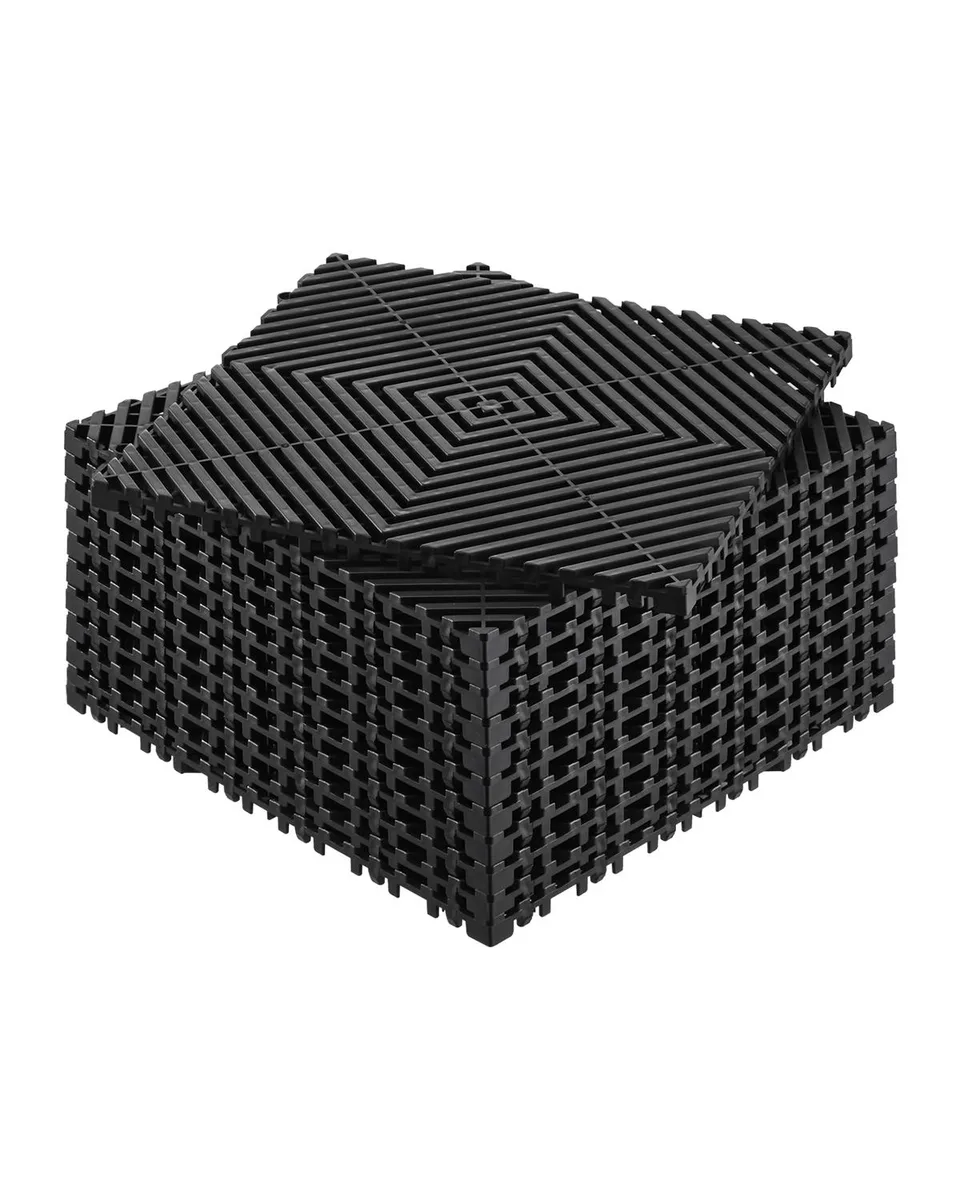VEVOR VEVOR Interlocking Drainage Mat 12 pcs 12 x 12 in Black PP — product photo