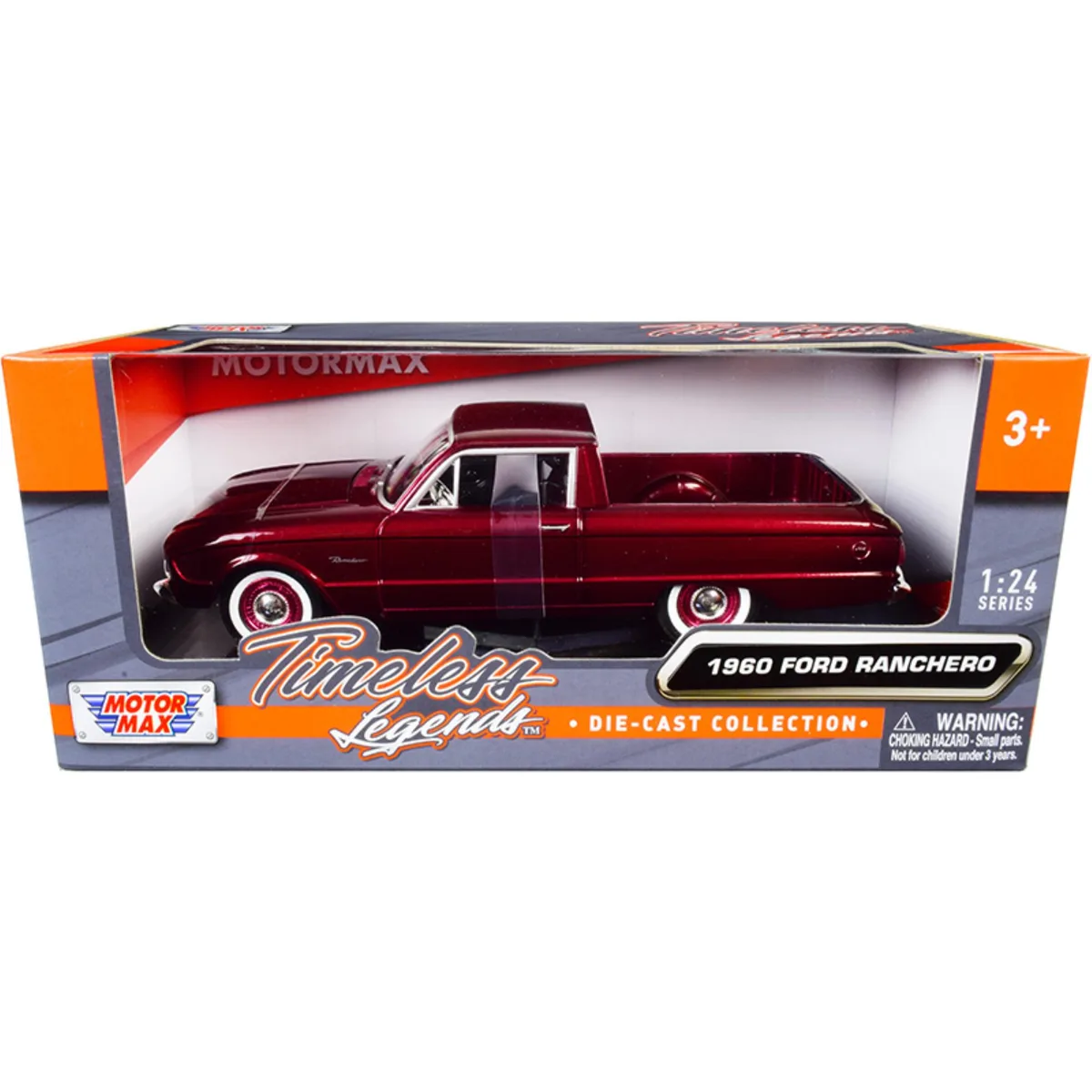 MOTORMAX MOTORMAX 1960 Ford Ranchero Pickup Burgundy Metallic 1/24 Diecast Vehicle — product photo