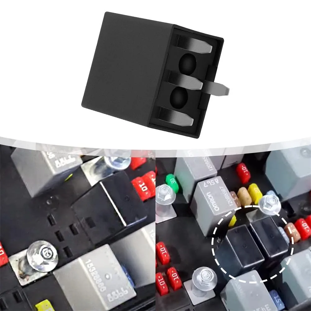 Small black rectangular relay module with connector pins