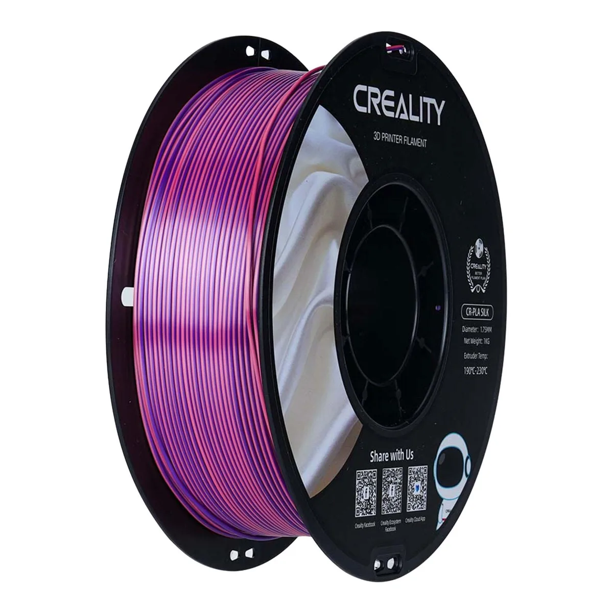 Creality Creality Silk PLA Filament 1.75 mm 2.2 lb Pink-Purple — product photo
