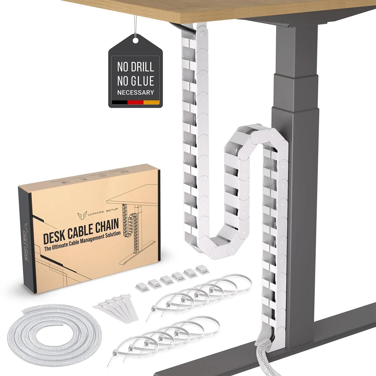 ALSEYE ALSEYE Under Desk Cable Vertebrae White 133 cm — product photo