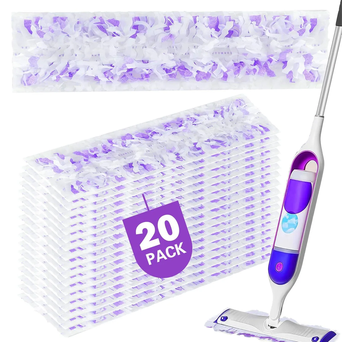 White disposable mop pads in a rectangular pack