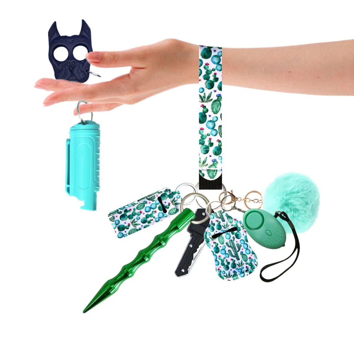 PUEZOKLY PUEZOKLY Self Defense Keychain Set Green 10pcs — product photo