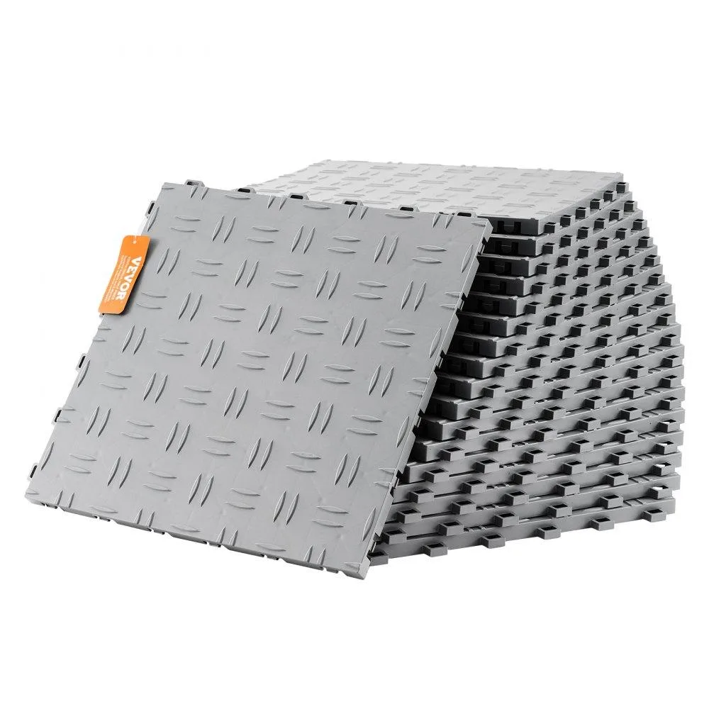 VEVOR VEVOR JQ-3050SL Garage Tiles 12x12x.53in 50pcs Silver — product photo