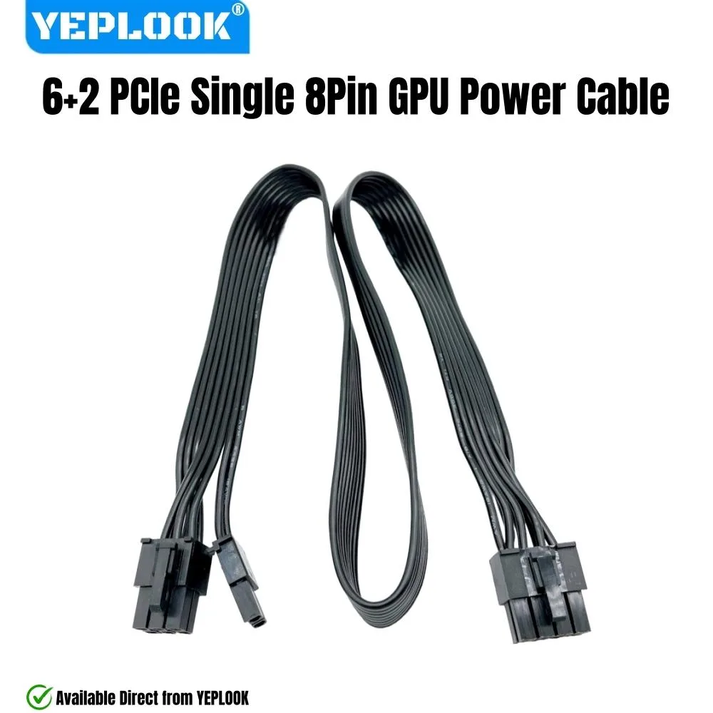 YEPLOOK YEPLOOK 6+2 PCIe 8Pin GPU Power Cable for Corsair AX1600i AX1000 AX850 Titanium Flat 60cm — product photo
