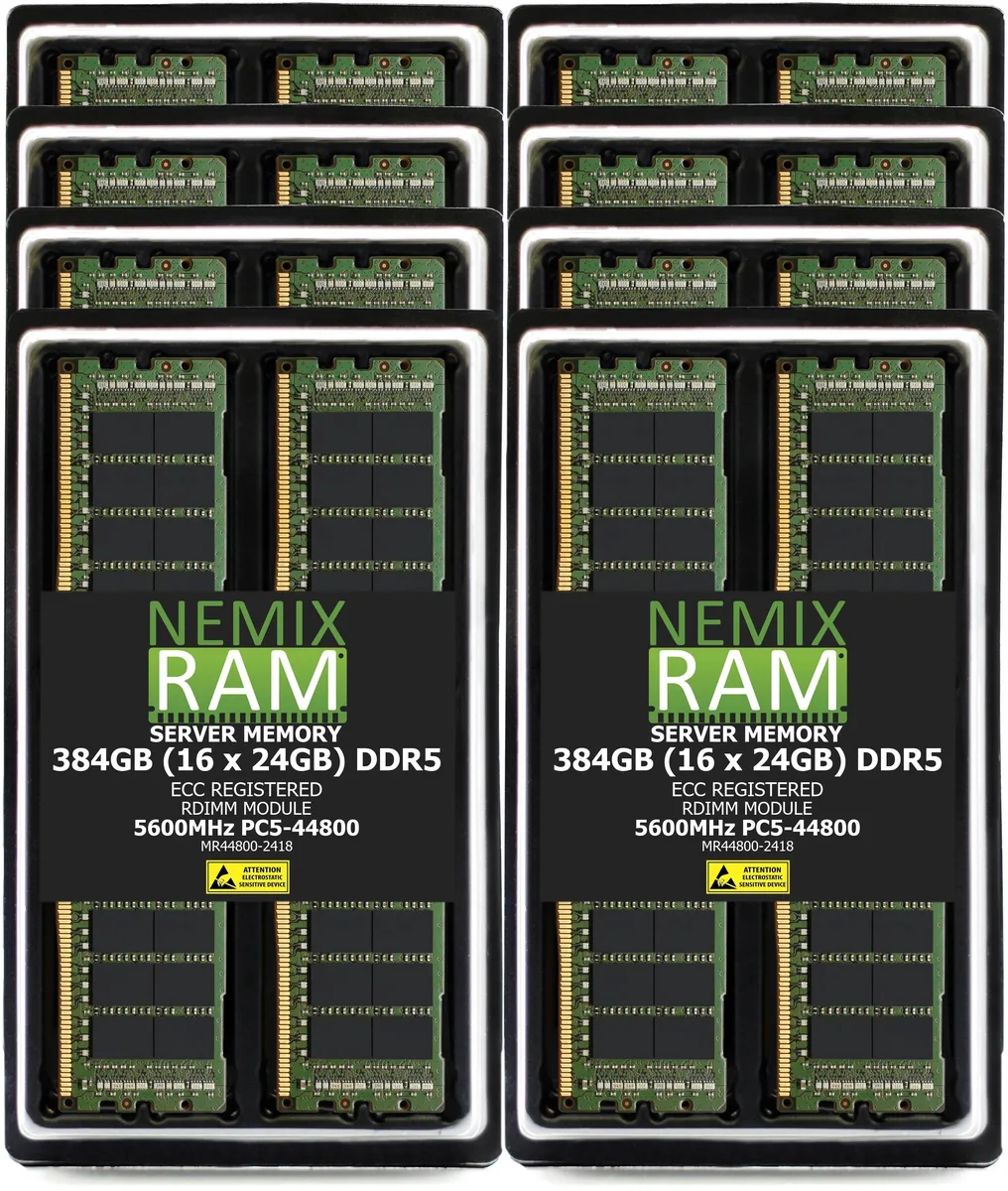 NEMIX RAM NEMIX RAM 384GB (16 x 24GB) DDR5 5600 ECC RDIMM 2Rx8 1.1V — product photo