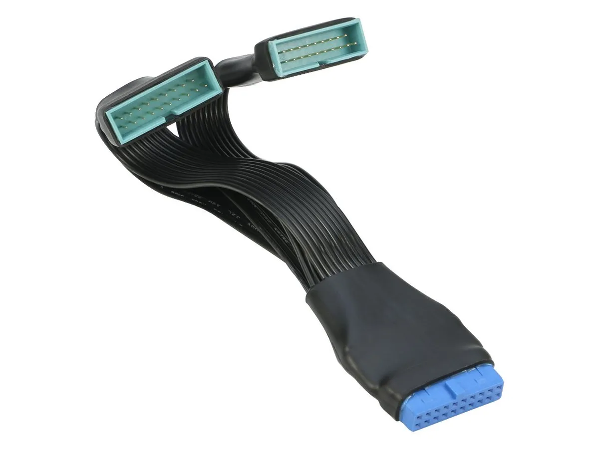 RIITOP RIITOP USB 3.0 19/20 Pin 1 to 2 Y Splitter Extension Cable 5.9 inch — product photo