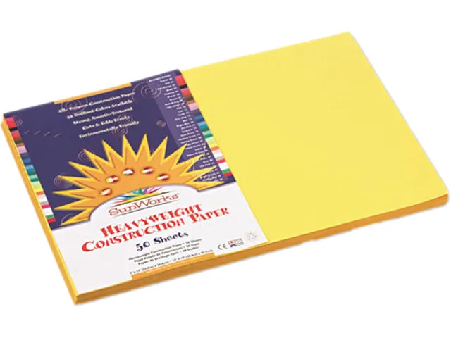 SunWorks SunWorks 8407 Construction Paper 12 x 18 Yellow 50 Sheets 58 lbs — product photo