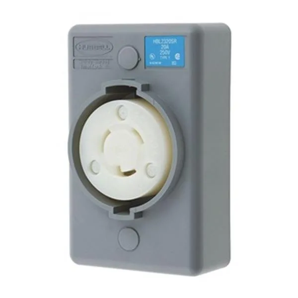 Hubbell Incorporated Hubbell HBL2320SR 20A Locking Receptacle 2P 3W 250VAC video accessory — product photo