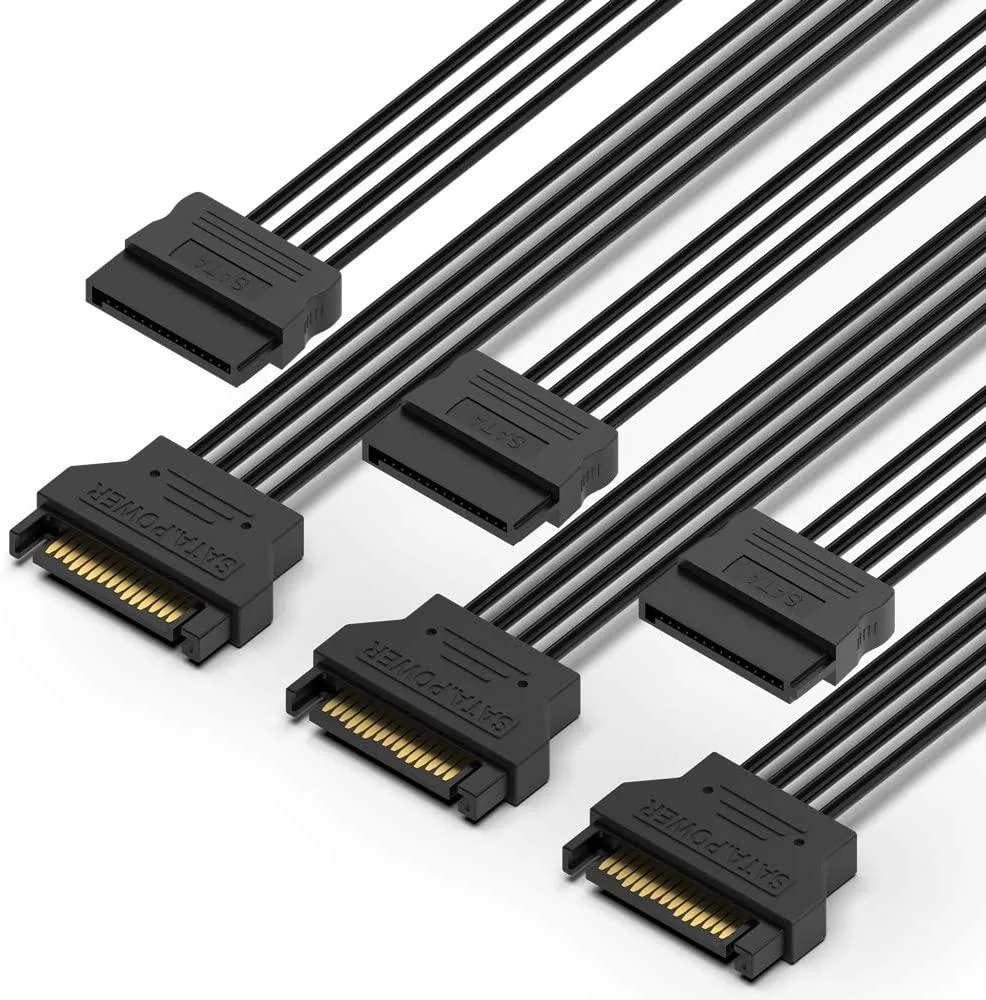 Caddy Caddy SATA Power Extension Cable 3 Pack 15 Pin Male to Female 18 Inch 50cm — product photo