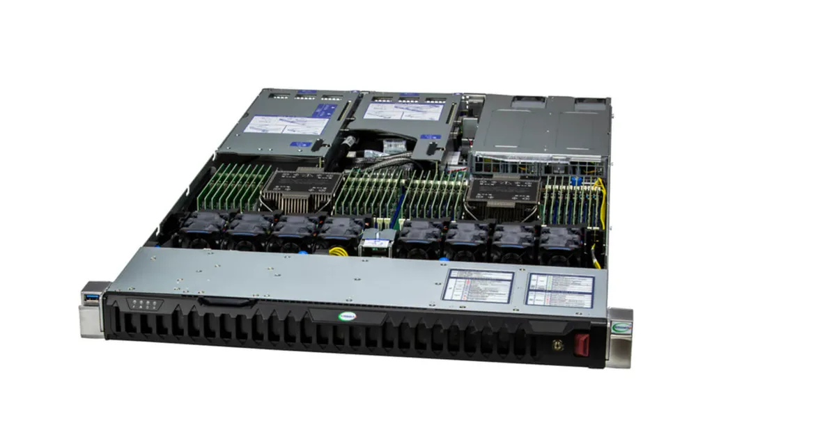 Supermicro Supermicro 111C-NR-G1-OTO-37 rack server, Xeon Silver 4510, 128 GB DDR5, 2× 960 GB SSD — product photo
