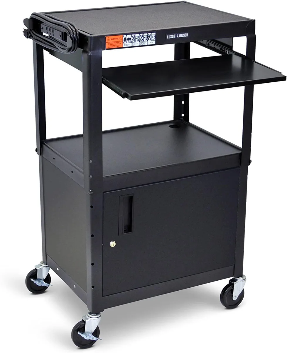 NShi NShi AV Cart with Locking Cabinet Black 24 x 18 — product photo