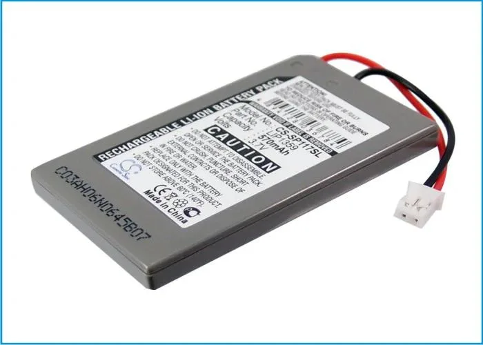Rectangular lithium-ion battery pack with two gold contacts and printed label
