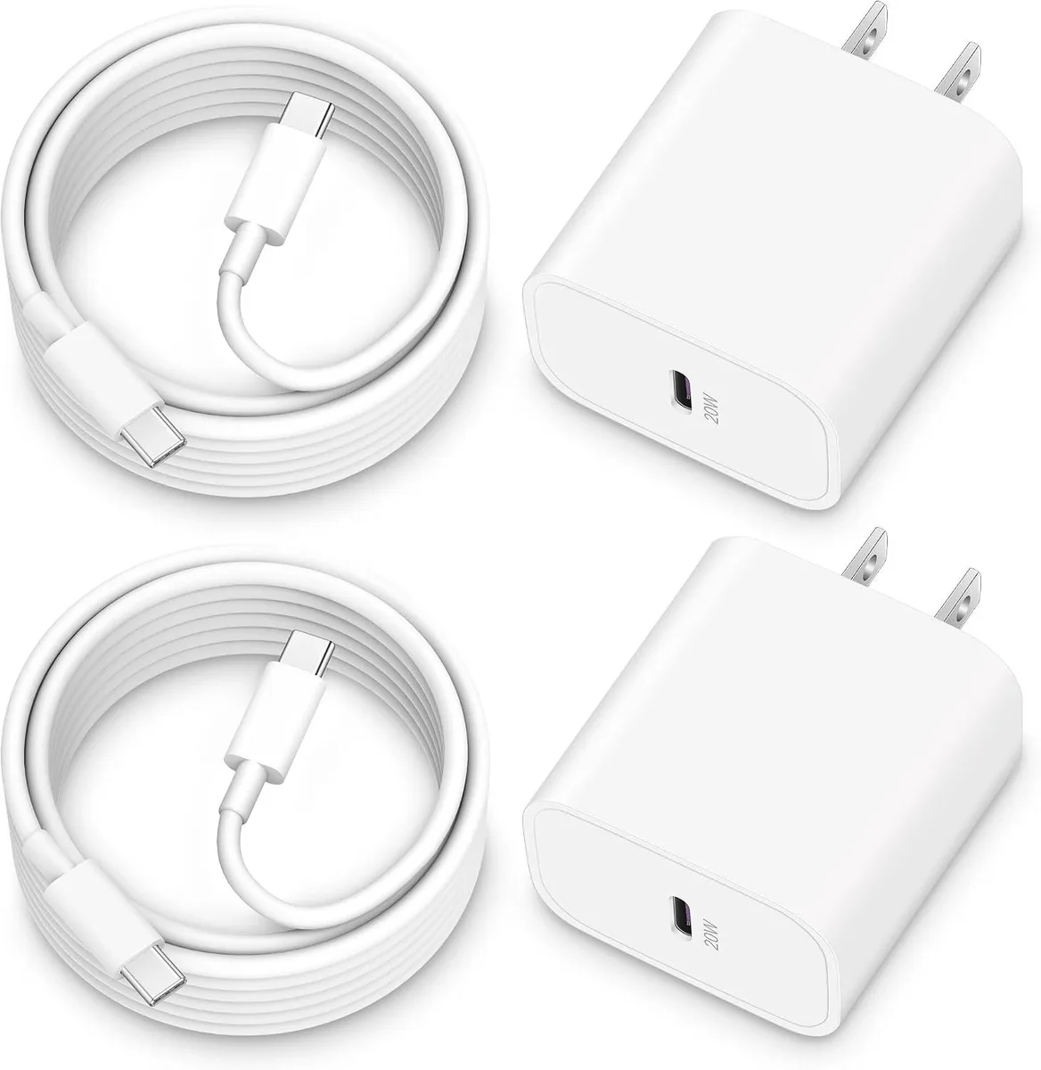 ONITOON ONITOON 20W USB-C Charger 2-Pack with 60W 6FT Cable — product photo