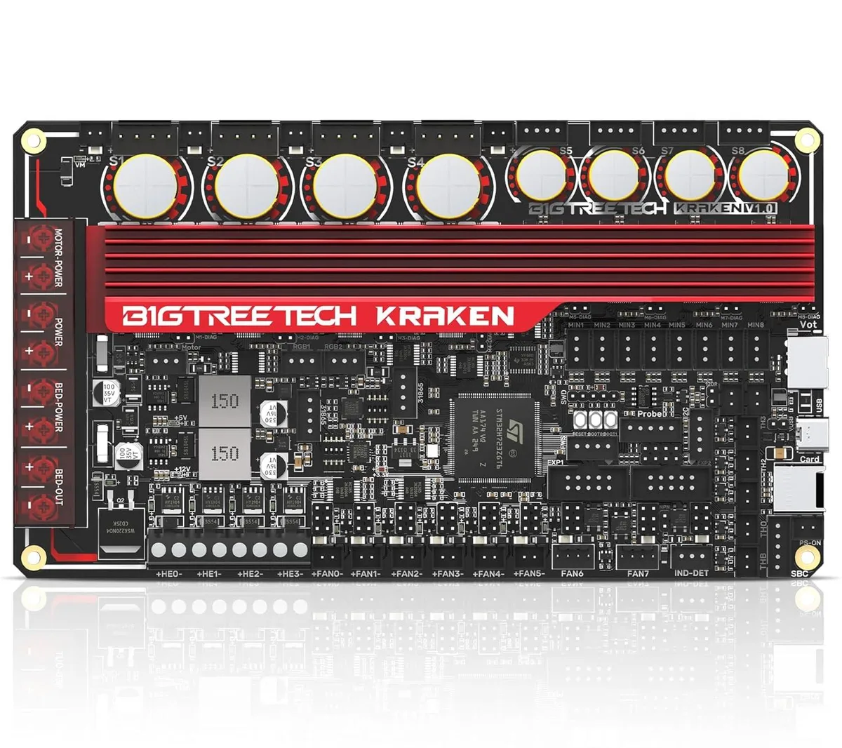 NShi NShi BIGTREETECH Kraken Control Board 8×TMC2160 550MHz STM32H723ZGT6 60V server chassis — product photo