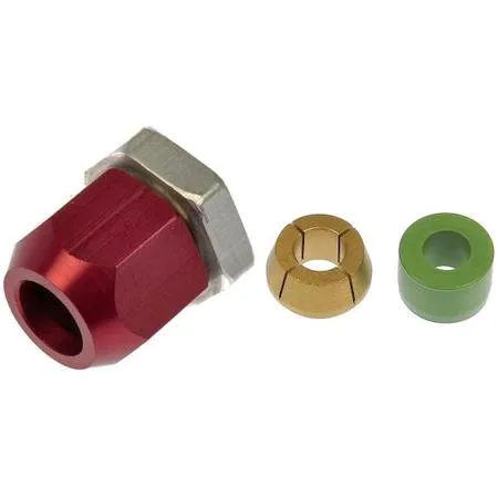 Small aluminium compression connector with 5/16 in fitting, silver finish, single piece