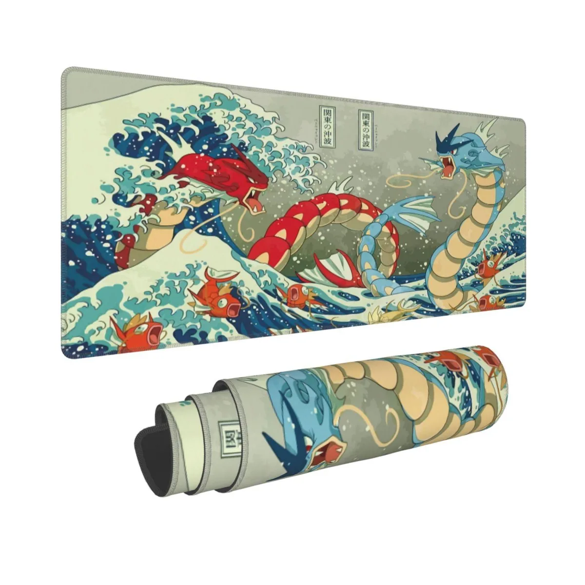  achabe Large Gaming Mouse Pad Japanese Ukiyoe Anime Dragon 31.5"x12 — product photo