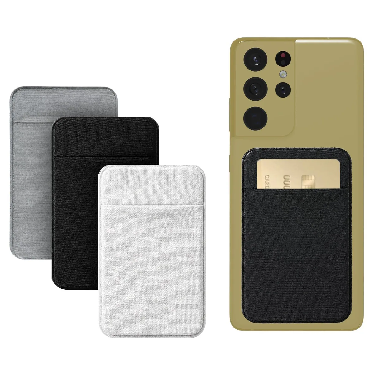 FdcLixuvol 5158eavd4761 Adhesive Phone Wallet 3 Pack Black — product photo