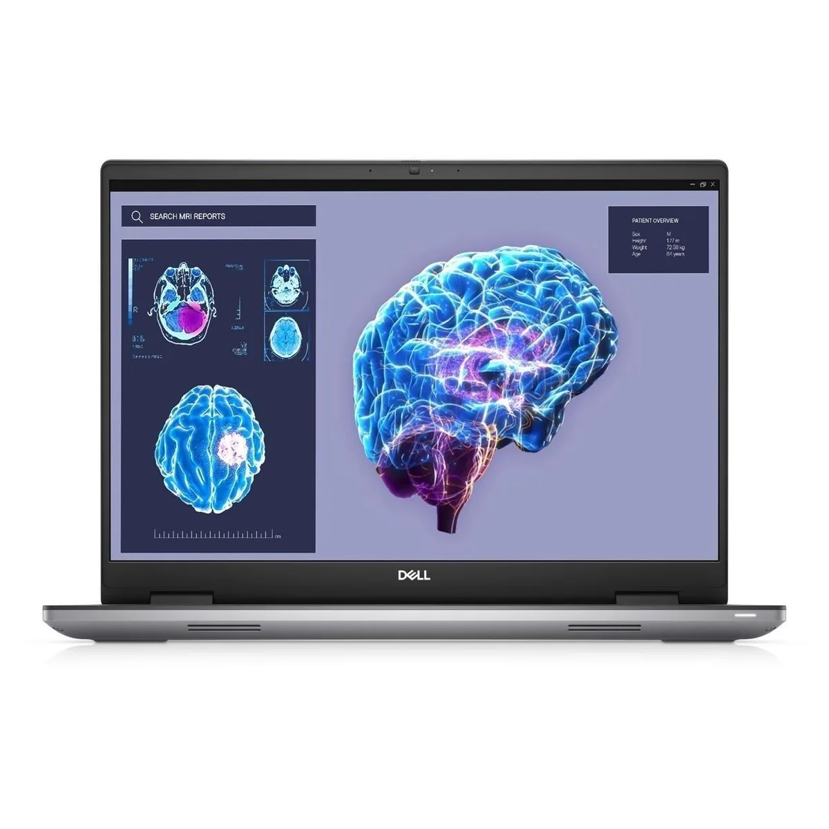 Gray 16-inch Precision 7680 mobile workstation with touchscreen display