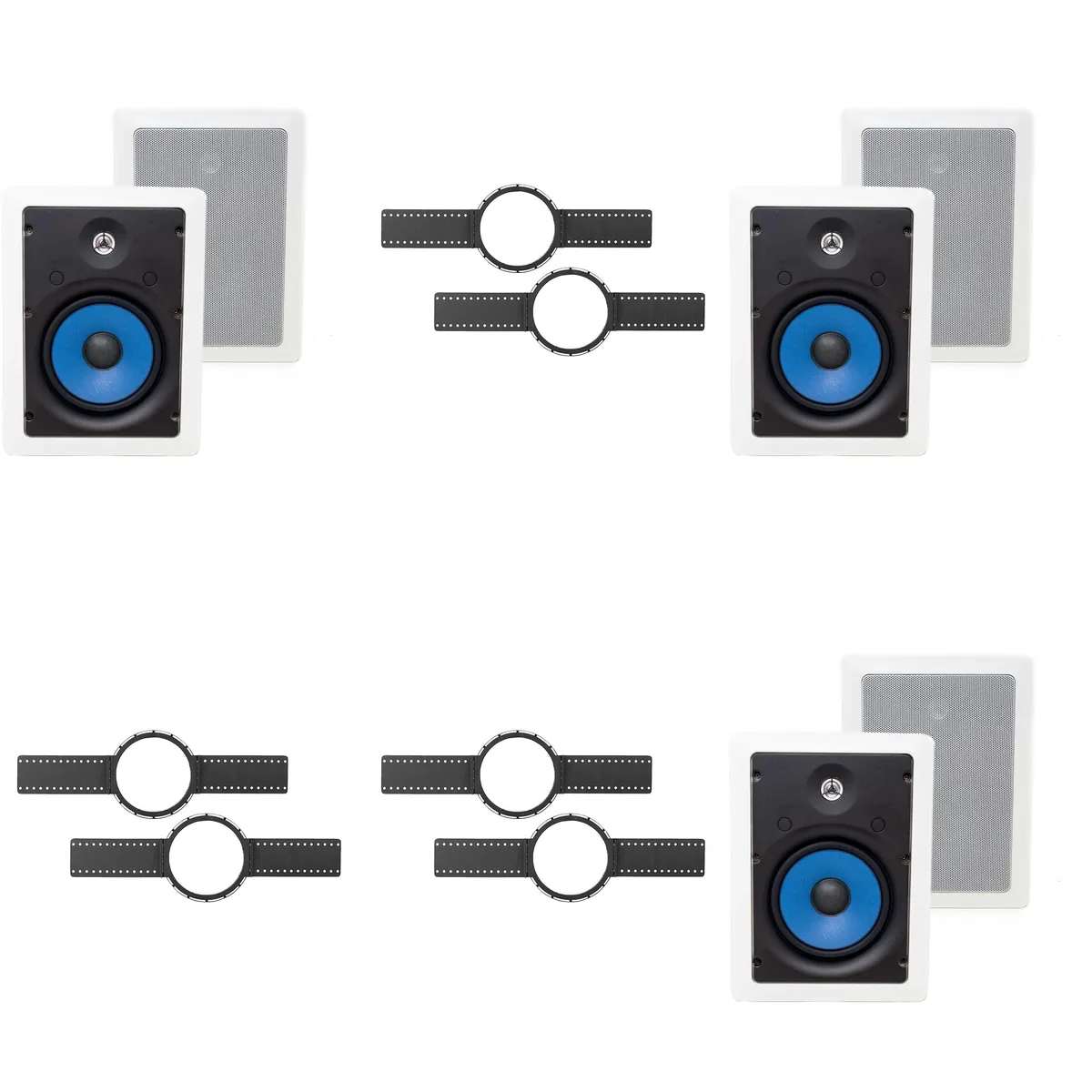KLH KLH WK-6600 Installation Kit + Legrand MS3651 6.5" In-Wall Speakers (3 Pairs) — product photo