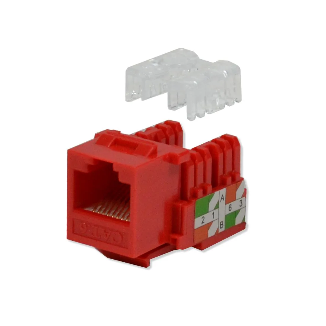 Logico Logico KJ6226-10 Cat6 Keystone Jack Red 10 pack 110 Punchdown 568A 568B — product photo