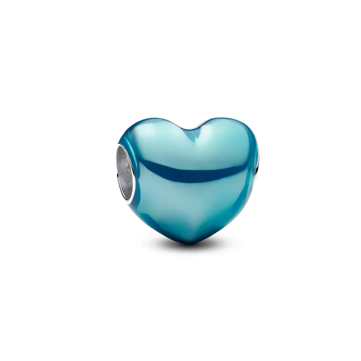 PANDORA PANDORA Metallic Sky Blue Heart Charm Sterling Silver Enamel — product photo