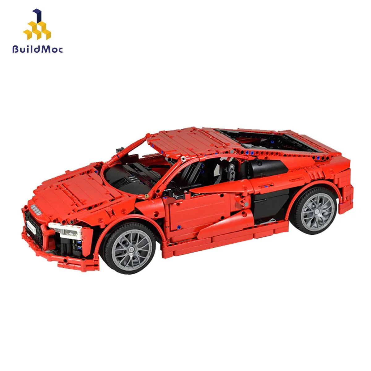 ZITIANYOUBUILD ZITIANYOUBUILD R8 V10 Car Second Generation Red 1839 Pieces MOC — product photo