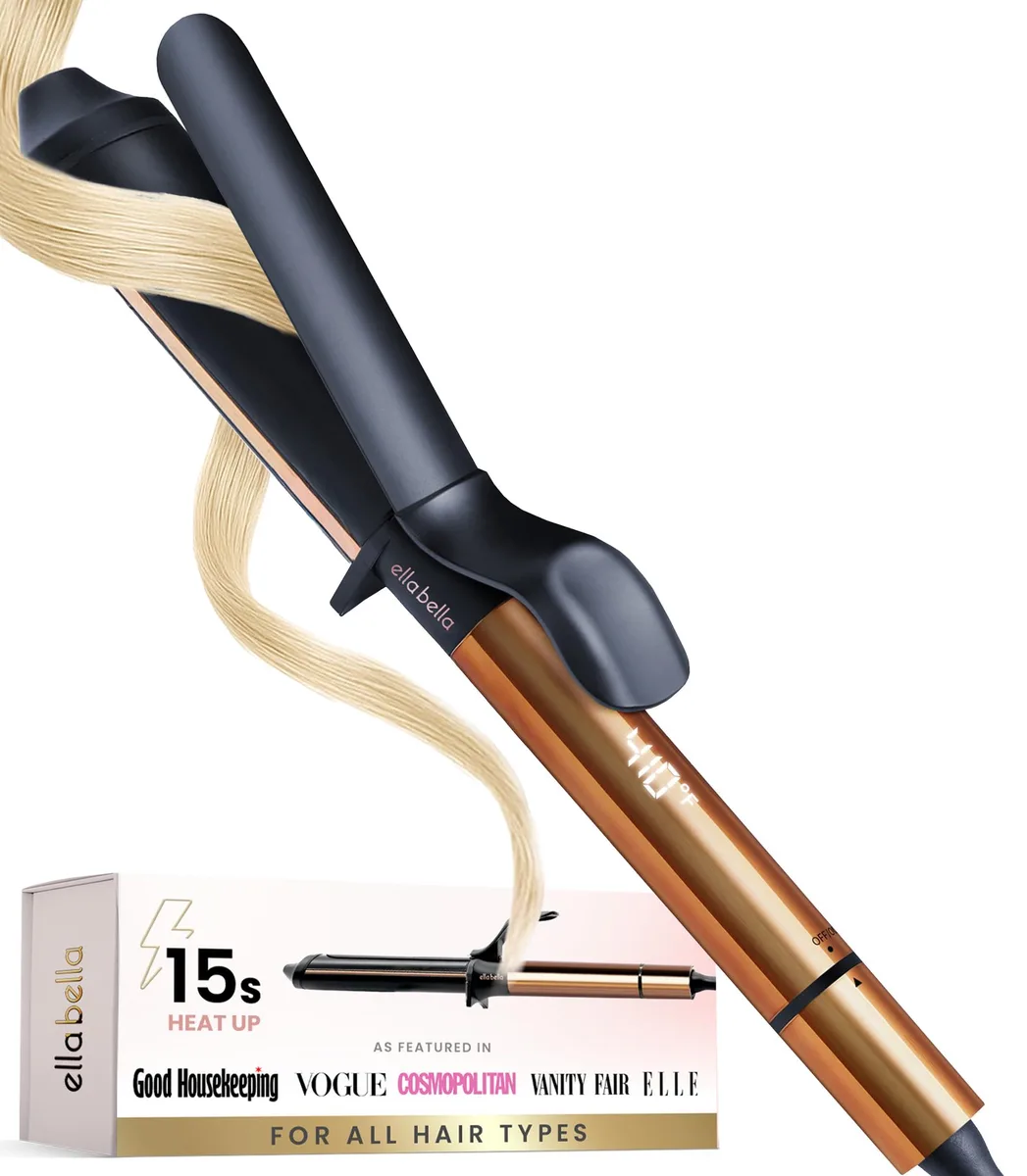  ELLA BELLA EB-D06G 1.5in Curling Iron Black/Gold — product photo
