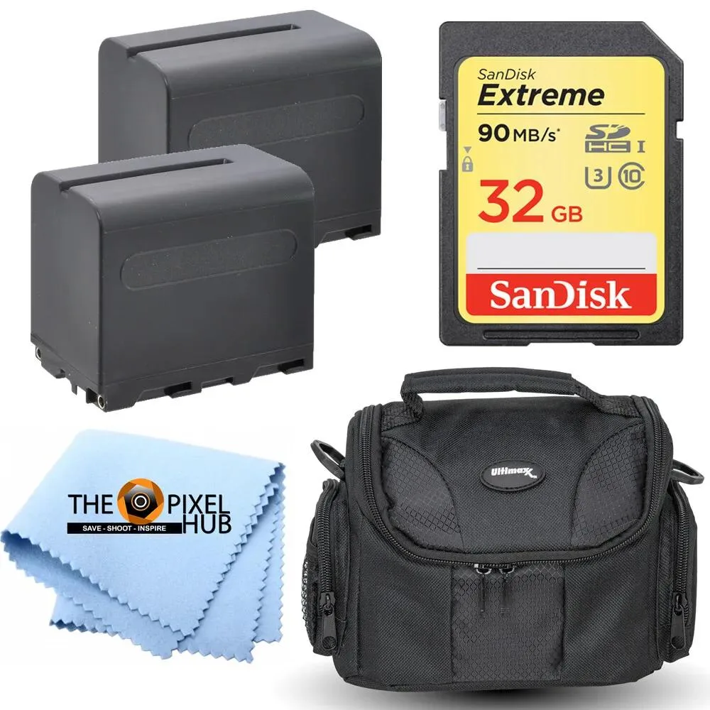 Ultimaxx Ultimaxx Battery Accessory Bundle Kit 2x 7800mAh NP-F960/970/975 32GB SDHC 90MB/s 1600mAh LP-E10 — product photo