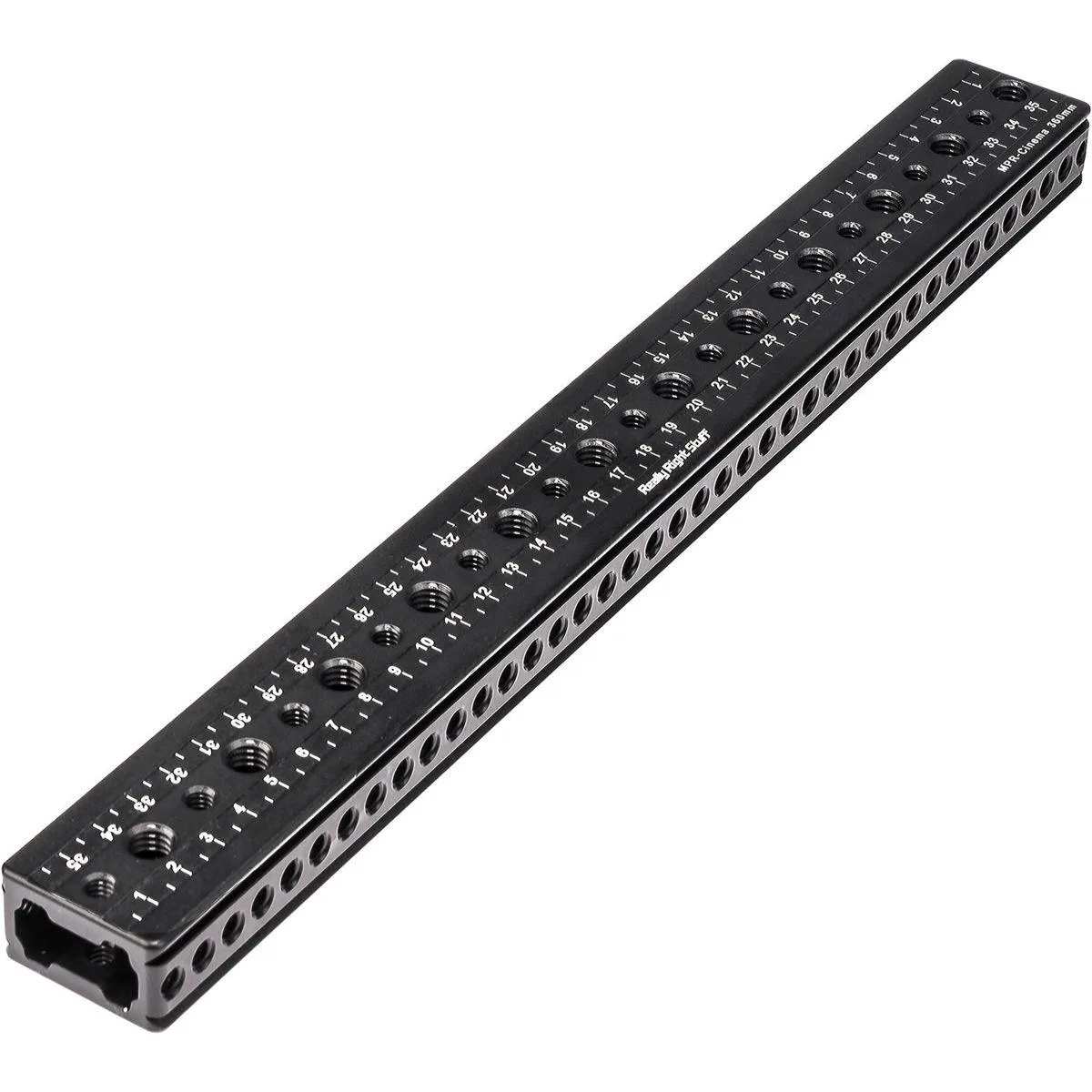 14.2 inch silver aluminium cinema rail with dovetail edges and threaded holes