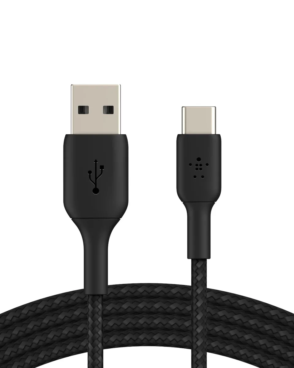  Belkin Boost Charge USB-C to USB-A Cable 3.3ft 15W Braided Black — product photo