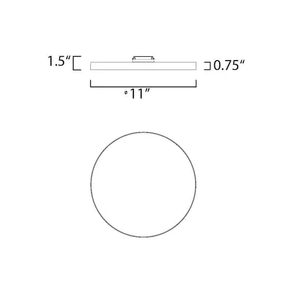 11-inch black flush mount LED light fixture