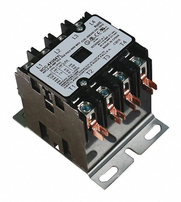 Dayton 4 pole contactor HCC-4XU04YL in grey enclosure